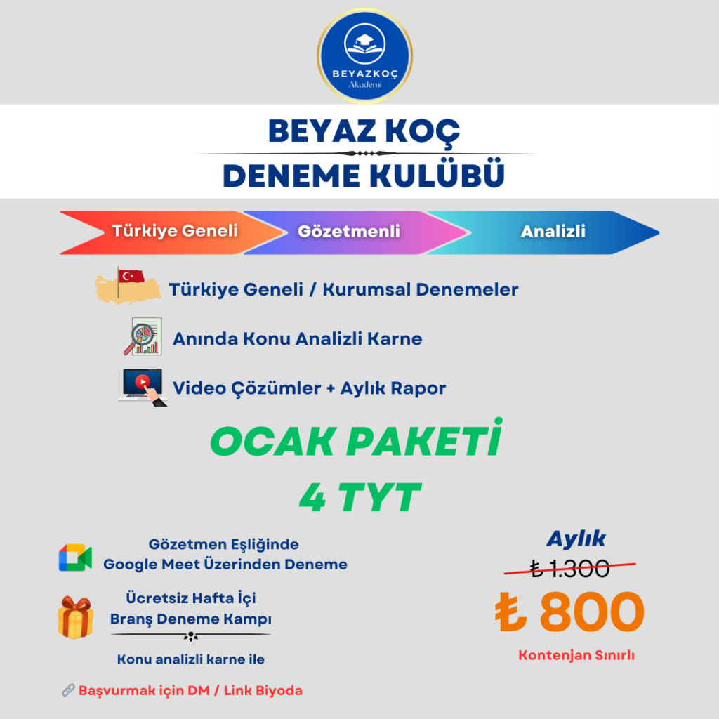 Ocak Ayı TYT Deneme Kulübü