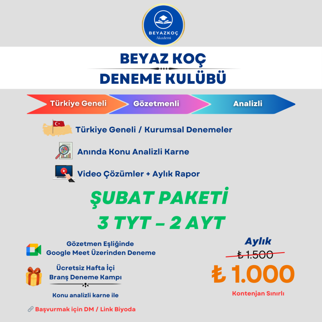 Şubat Ayı TYT - AYT Deneme Kulübü