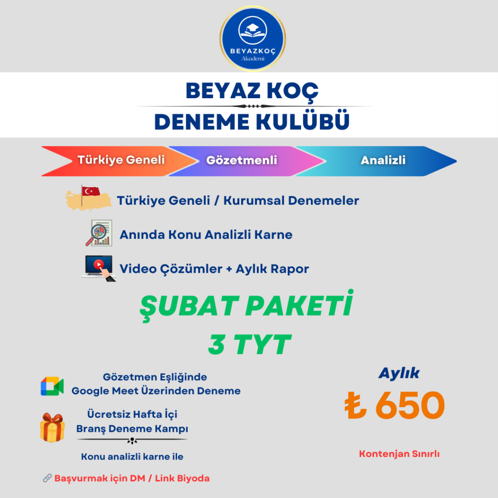 Şubat Ayı TYT Deneme Kulübü
