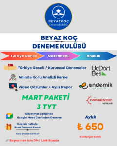 Mart Ayı TYT Deneme Kulübü (Aylık)